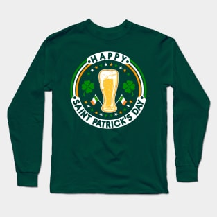 Happy Saint Patrick's Day|Beer|Clovers|Tees Long Sleeve T-Shirt